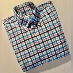 PETER MILLAR Men’s Plaid Button Down Shirt Size M